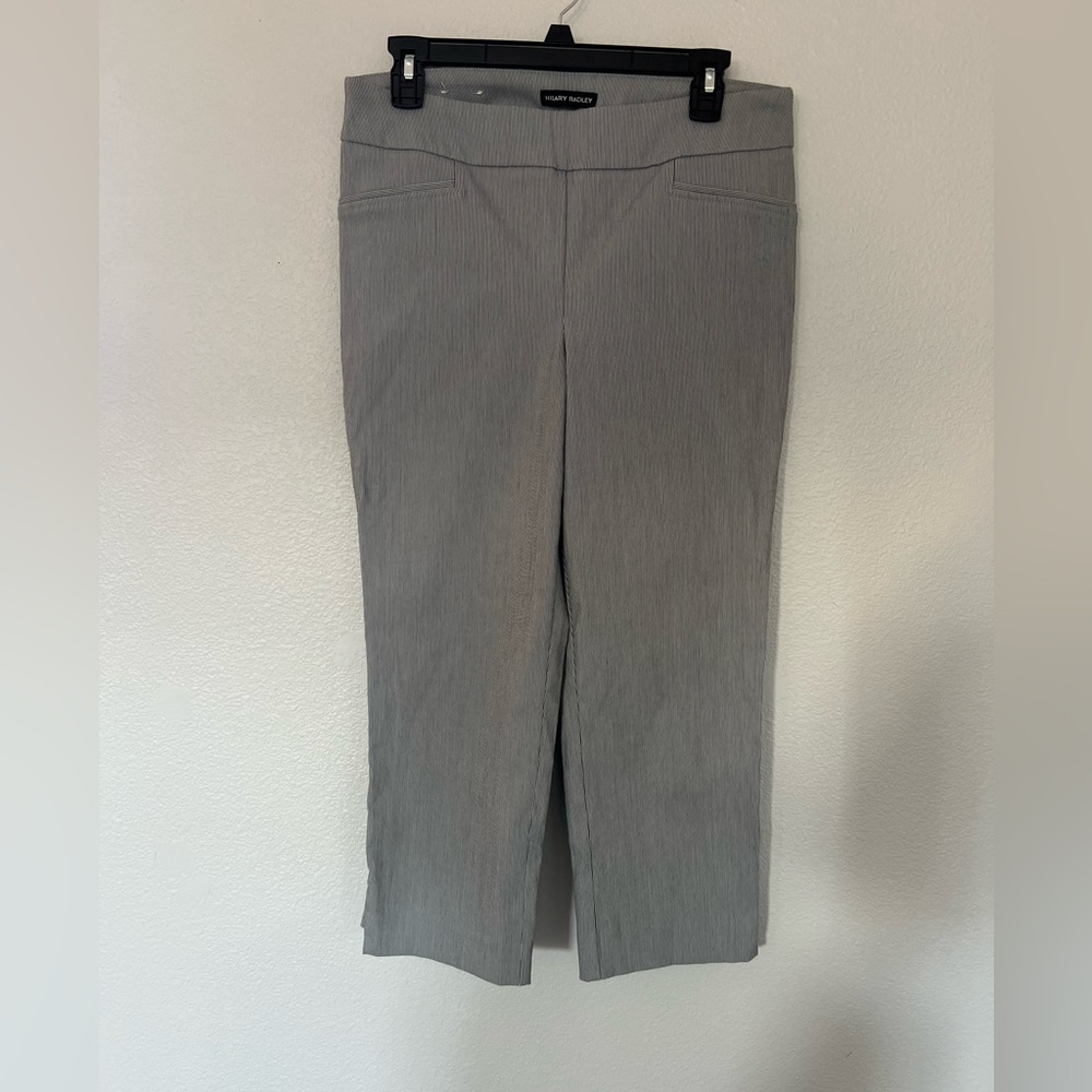 Hilary Radley Navy White Pinstripe Dress Pants Size Medium